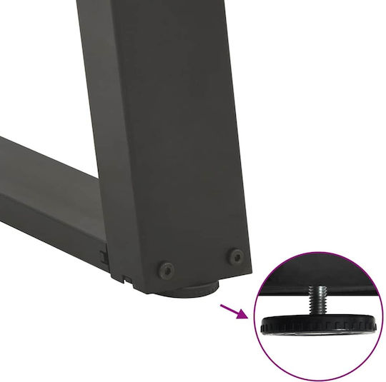 vidaXL Metallisches Möbelbein 2Stücke Für Tisch / Beistelltisch / Büro 80x72cm Anthrazit