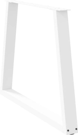 vidaXL Metallic Furniture Legs 2 Pieces Suitable for Table / Coffee Table / Office 100x72cm White
