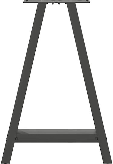 vidaXL Metallisches Möbelbein 2Stücke Für Tisch / Beistelltisch / Büro 60x72cm Anthrazit