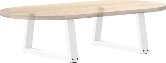 vidaXL Metallic Furniture Leg 2 Pieces Suitable for Table / Coffee Table / Office 60x30cm White