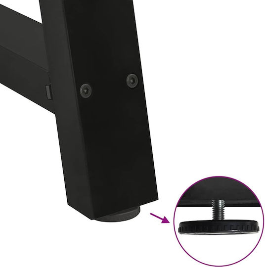 vidaXL Metallic Furniture Leg 2 Pieces Suitable for Table / Coffee Table 38x42cm Black