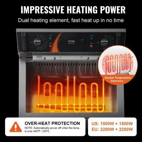 Vevor Ηλεκτρική Φριτέζα Διπλή 3kW Χωρητικότητας 2x29lt