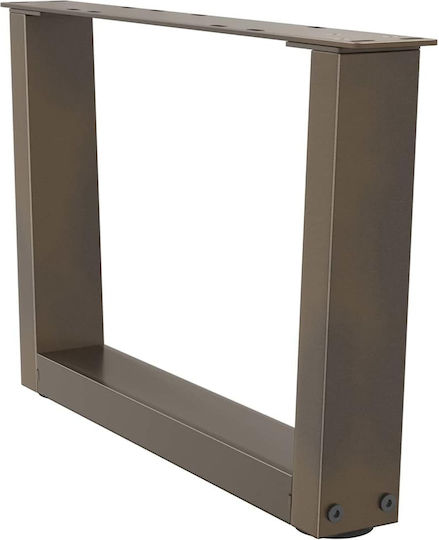vidaXL Metallic Furniture Leg 2 Pieces Suitable for Table Coffee Table Office 60x30cm Brown