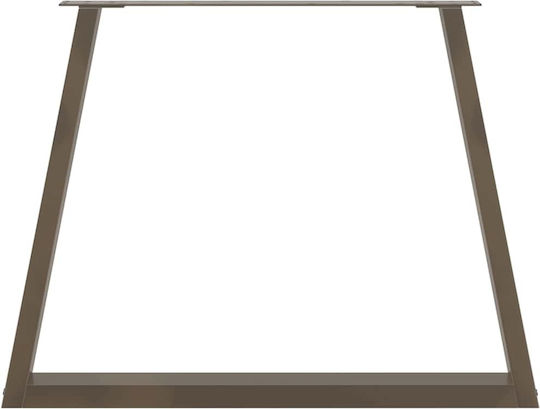 vidaXL Metallic Furniture Leg 2 Pieces Suitable for Table / Coffee Table / Office 100x72cm Brown