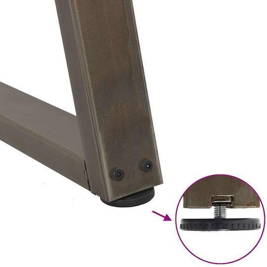 vidaXL Metallic Furniture Leg 2 Pieces Suitable for Table / Coffee Table / Office 60x42cm Brown