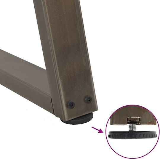 vidaXL Metallic Furniture Leg 2 Pieces Suitable for Table / Coffee Table / Office 90x72cm Brown