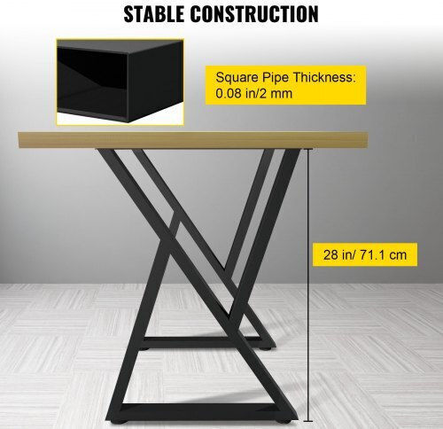 Vevor Picior Metalic Mobilier 2 Bucăți Potrivit Pentru Masă / Măsuță / Birou 71.12x45.72cm Negru