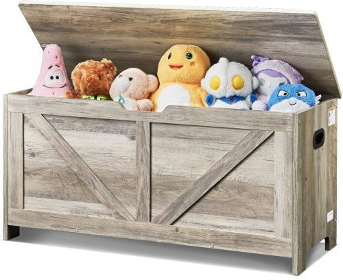 Vevor Children's Storage Box made of Wood Gray 38.98x15.55x18.9cm 1pcs