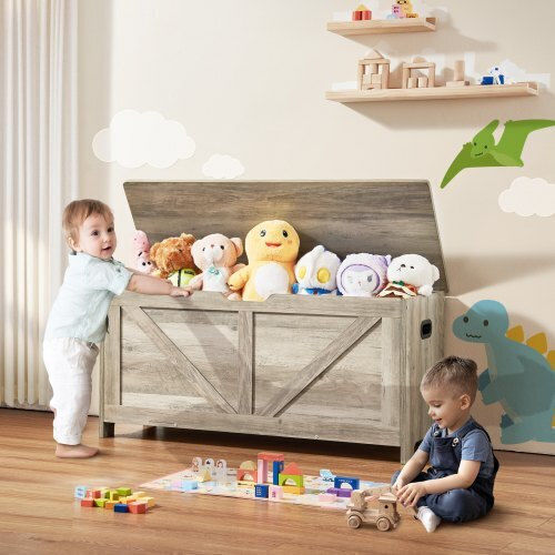 Vevor Children's Storage Box made of Wood Gray 38.98x15.55x18.9cm 1pcs