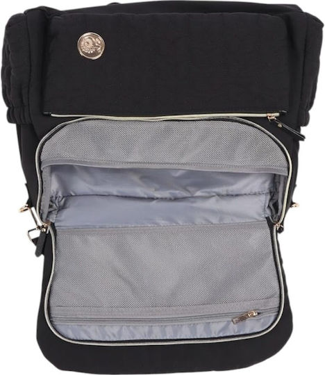 Queen Mother Backpack Diaper Bag Clary Black 42x30x12cm