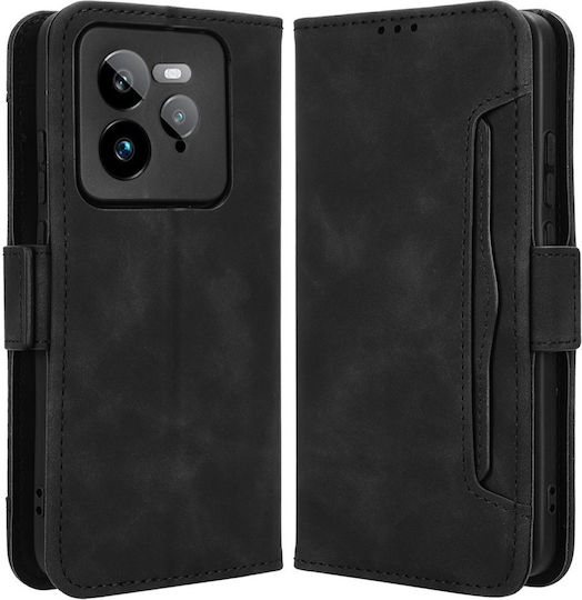 Книга Калъф От Изкуствена Кожа Пластмаса Силикон Черен (Realme GT 7 Pro)