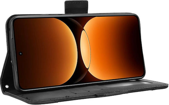 Книга Калъф От Изкуствена Кожа Пластмаса Силикон Черен (Realme GT 7 Pro)