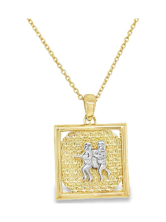 Xryseio Charm Tierkreiszeichen Zwillinge aus 14K Gold mit Zirkon
