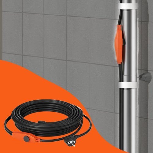 Vevor Καλώδιο Θέρμανσης Σωλήνων 25μ 23w/m Ενσωματωμένο Θερμοστάτη Hglgwqgdjrdlls1aav2
