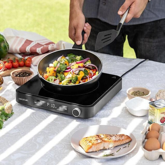 Cecotec Full Magma Grill Επιτραπέζια Εστία Επαγωγική Μονή Μαύρη