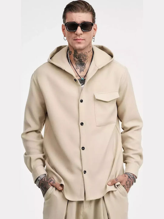 Μακρυμάνικo Overshirt Beige