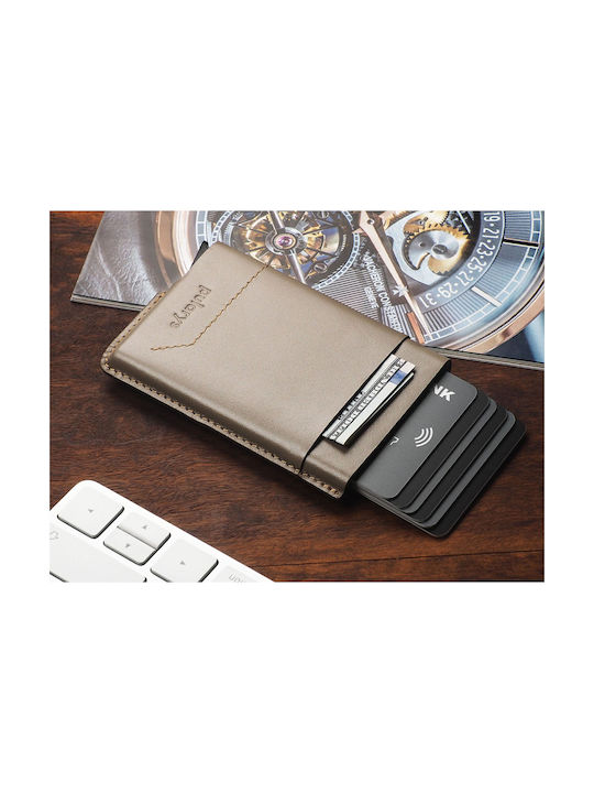 Pularys Men's Leather Card Wallet Brown