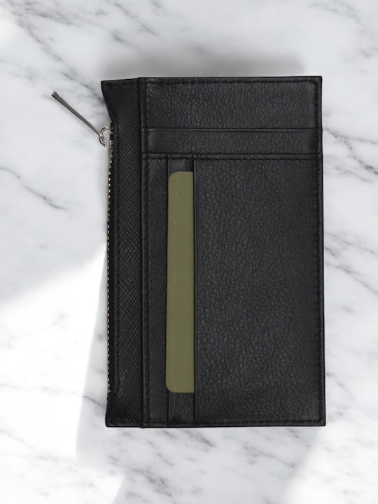 Leder Herren Geldbörse Karten Schwarz