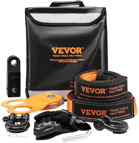 Vevor Off-Road Recovery Kit Straps 30000 Lbs D-Rings 44092 Lbs Receiver Pulley Gloves Bag Atv Jeep Truck Jpjygjb8j000sbo12v0