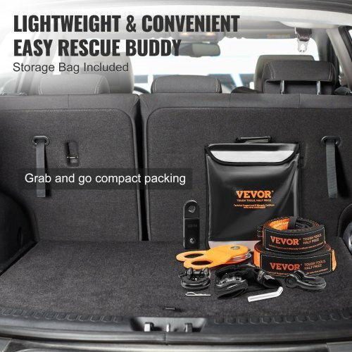 Vevor Off-Road Recovery Kit Straps 30000 Lbs D-Rings 44092 Lbs Receiver Pulley Gloves Bag Atv Jeep Truck Jpjygjb8j000sbo12v0