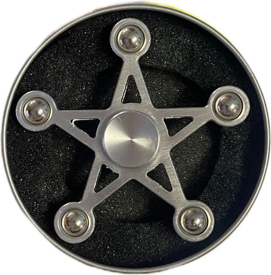 Fidget Spinner Pentagonal Star 4 Minutes Silver Ασημί Αγχολυτικό Παιχνίδι