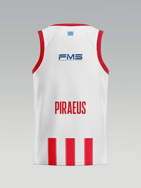 Gsa Official Men's Basketball Jersey Olympiacos B.C. Anniversary 24/25 Red White