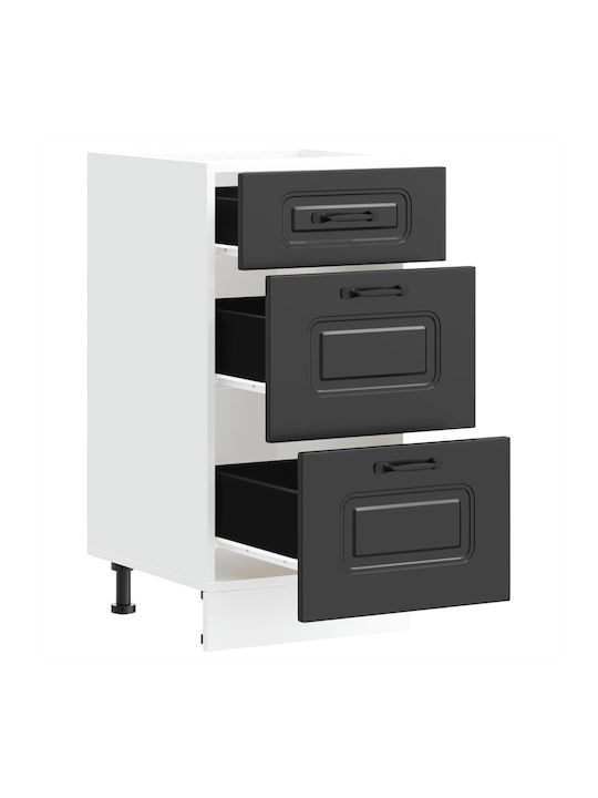Kalmar Comodă de Bucătărie de Podea Negru 31.5x46x81.5buc