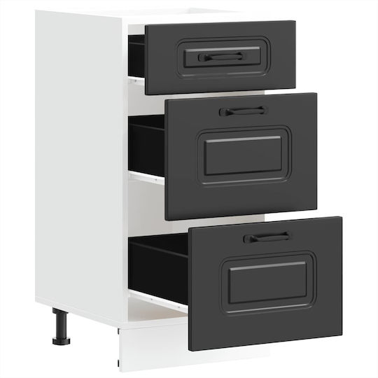 Kalmar Comodă de Bucătărie de Podea Negru 31.5x46x81.5buc