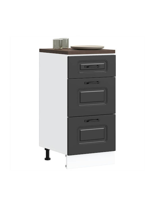 Kalmar Comodă de Bucătărie de Podea Negru 31.5x46x81.5buc