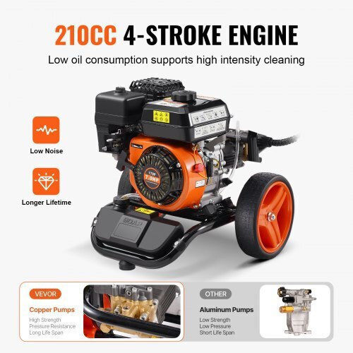 Vevor Pressure Washer Gasoline 210cc 7hp with Pressure 272bar