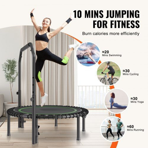 Vevor 40" Foldable Mini Fitness Trampoline Handle Adults Yxjsbcdbskzd3pbb6v0
