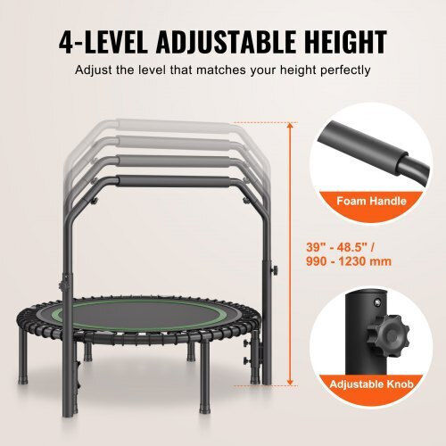 Vevor 40" Foldable Mini Fitness Trampoline Handle Adults Yxjsbcdbskzd3pbb6v0