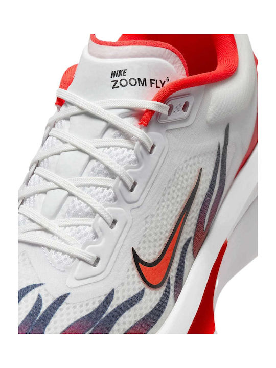 Zoom Fly 6 Premium Sport Shoes Running White / Black / University Red / Habanero Red
