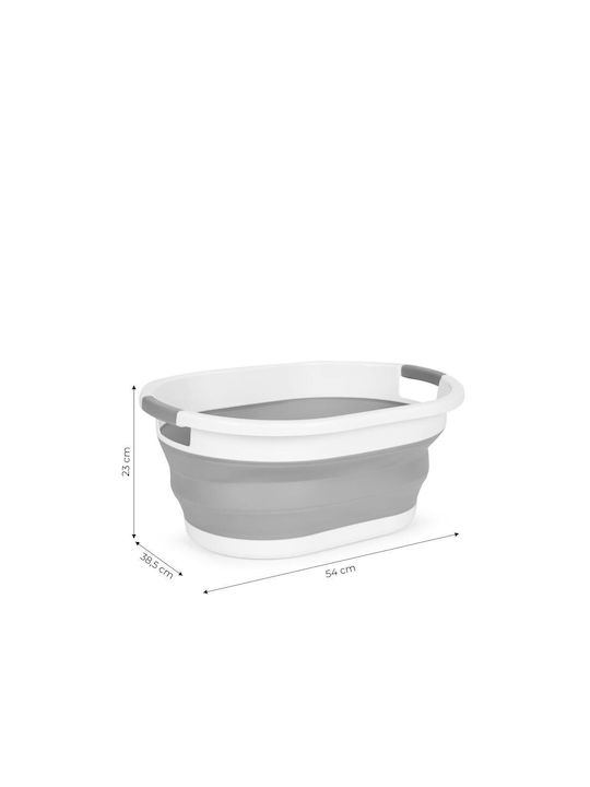 Modernhome Καλάθι Απλύτων Πλαστικό Πτυσσόμενο 20lt 23x38.5x54cm Γκρι