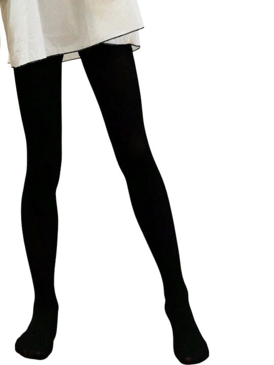 Elastic Soft Solid Color Tights Black