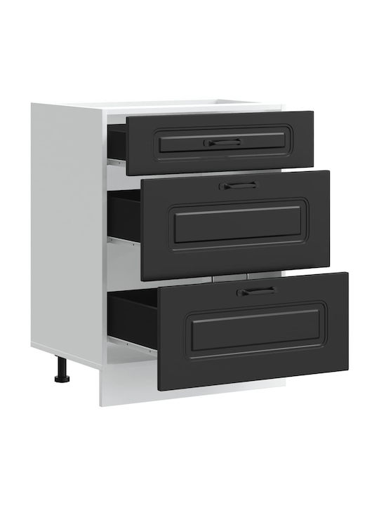 Kalmar Kitchen Floor Drawer Unit Black 51.5x46x81.5pcs