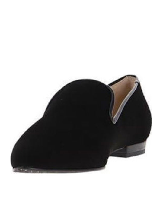 Leather Women's Loafers in Black Color