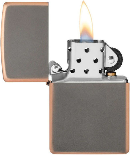 Zippo Rustic Bronze Logo Αναπτήρας Φλόγας σε Μπρούτζινο χρώμα
