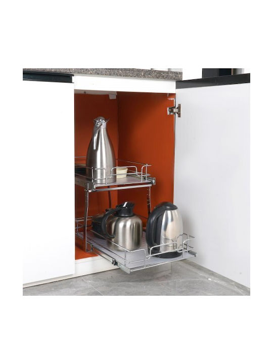 Плъзгащ се двоен рафт Vevor 33x53cm хромирани кухненски и бански шкафове Hgs214w21d15h80ocv0