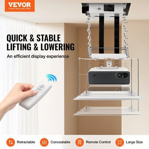 Vevor Βάση Projector Οροφής με Μέγιστο Φορτίο 15kg Λευκή