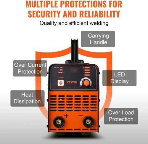 Vevor Welding Machine TIG / MMA with Maximum Welding Current 160A and Duty Cycle 20%