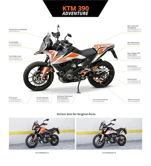 C-Racer Motorrad-Kettenschutz KTM 390 Abenteuer Schwarz