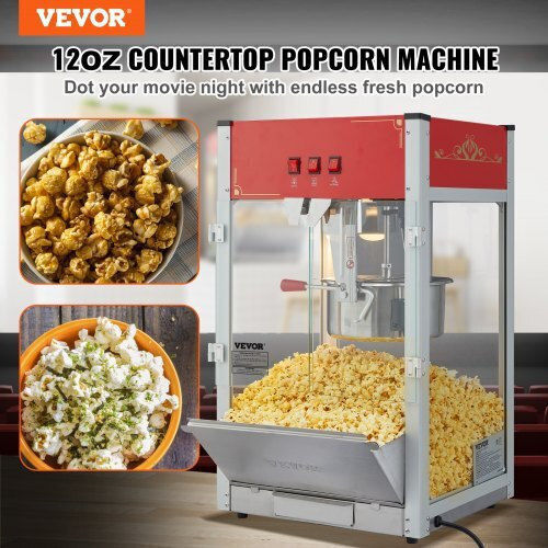 Vevor Επαγγελματική Μηχανή Pop Corn 1440W με Παραγωγή 340gr