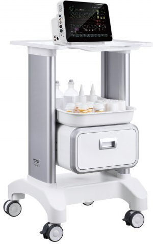 Vevor Mobile Medical Cart 2-Tier Drawer & Tray White Systceckfbs42j1z1v0