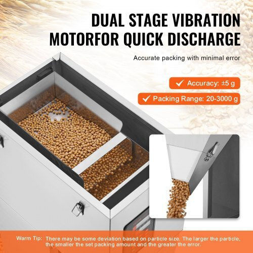 Vevor Automatic Particle Filling Machine 20-3000g Stainless Steel Weighing Machine Seeds & Grains Ldsklfzjbzd263v7vv2