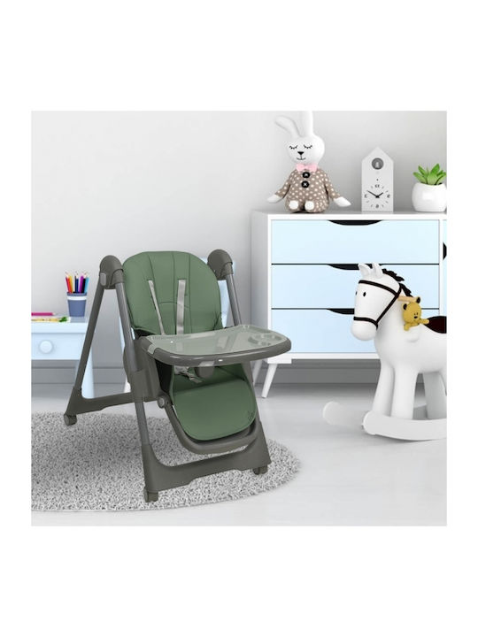 Bebe Stars Milk Foldable Highchair 2 in 1 with Adjustable Height Mint