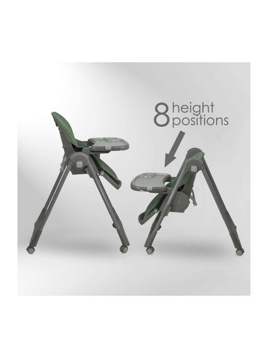 Bebe Stars Milk Foldable Highchair 2 in 1 with Adjustable Height Mint