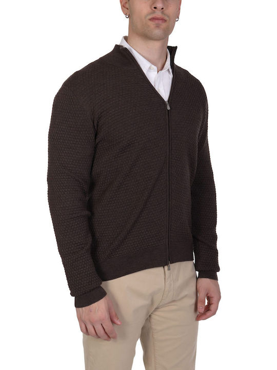 Gran Sasso Men's Knitted Cardigan Coffee