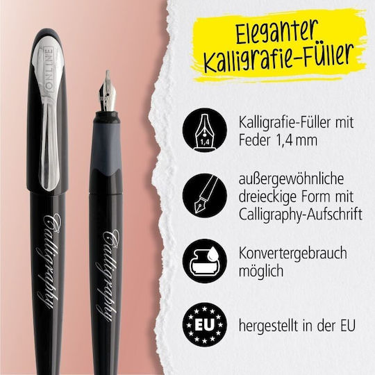Online Kalligraphie Feder Stub 1.4mm mit Schwarz Tintenfarbe