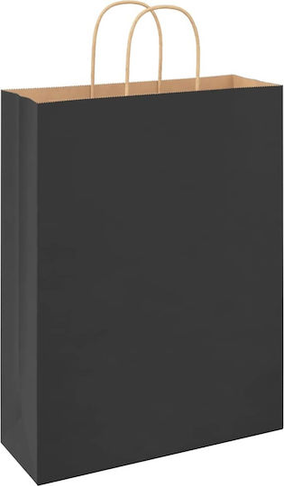 vidaXL Χάρτινη Τσάντα για Δώρο Μαύρη 32x42x12εκ. 250τμχ